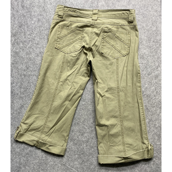 Unionbay Pants Womens 11 Green Capri Cropped Roll Cuff Stretch Twill Pockets - Picture 12 of 14